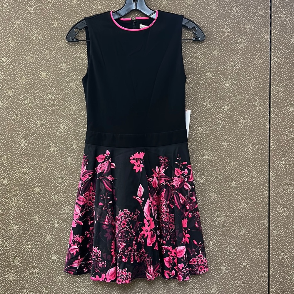 🔥🔥🔥NEW Alice + Olivia Black Pink Floral Dress